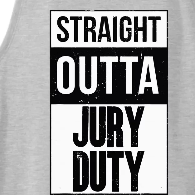 Straight Outta Jury Duty Funny Jury For Juror 2023 Ladies Tri-Blend Wicking Tank