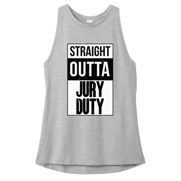 Straight Outta Jury Duty Funny Jury For Juror 2023 Ladies Tri-Blend Wicking Tank