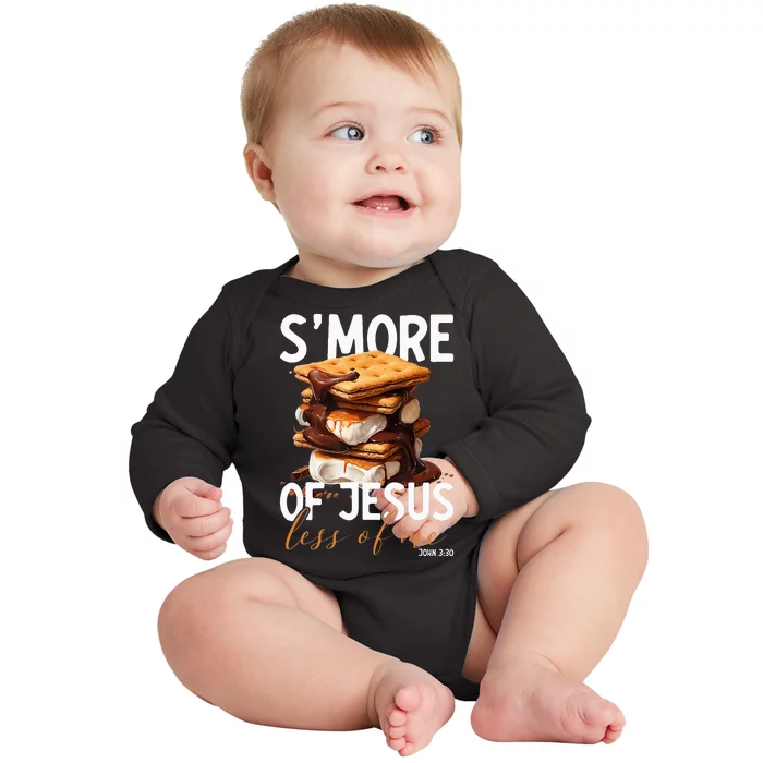 SMore Of Jesus Less Of Me Funny Christian Smore Baby Long Sleeve Bodysuit