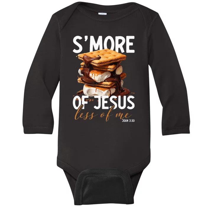 SMore Of Jesus Less Of Me Funny Christian Smore Baby Long Sleeve Bodysuit