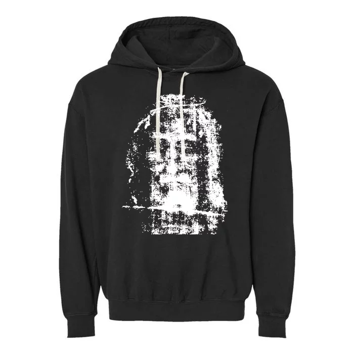 Sketch Of Jesus Face Portrait Garment-Dyed Fleece Hoodie