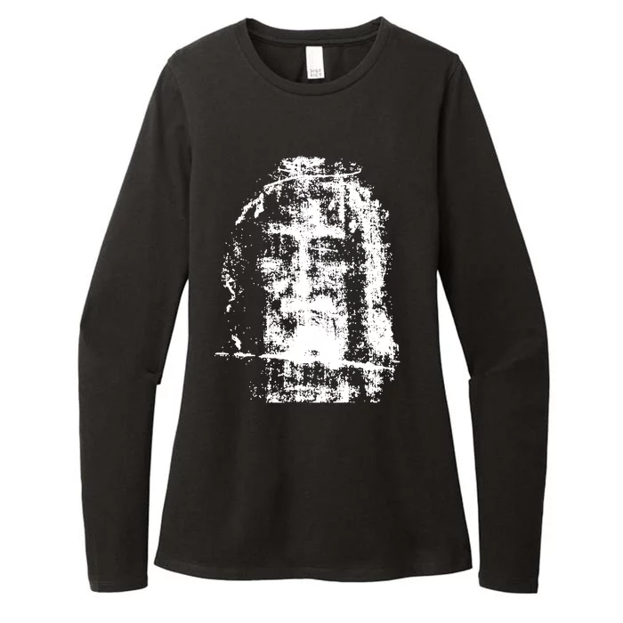 Sketch Of Jesus Face Portrait Womens CVC Long Sleeve Shirt