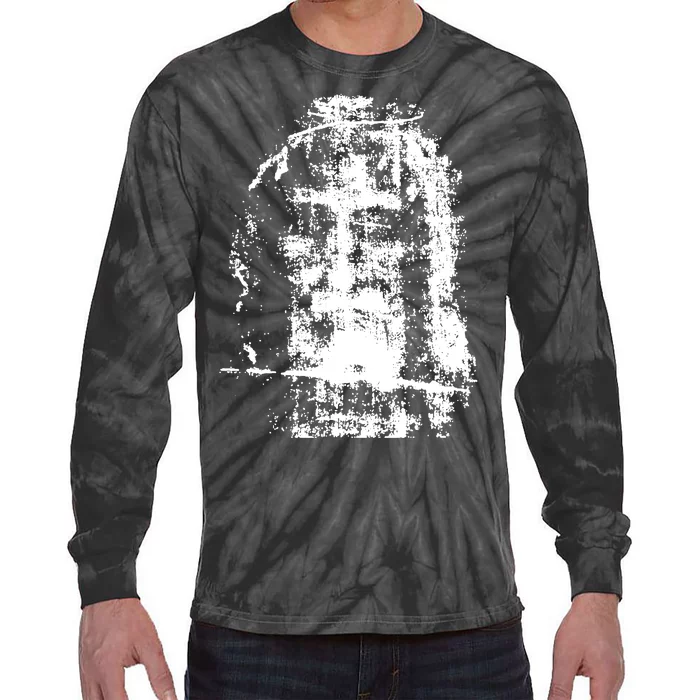 Sketch Of Jesus Face Portrait Tie-Dye Long Sleeve Shirt