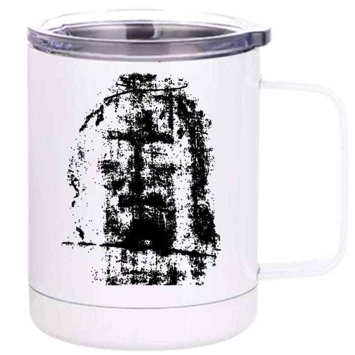 Sketch Of Jesus Face Portrait Front & Back 12oz Stainless Steel Tumbler Cup