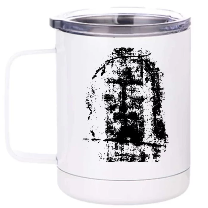 Sketch Of Jesus Face Portrait Front & Back 12oz Stainless Steel Tumbler Cup