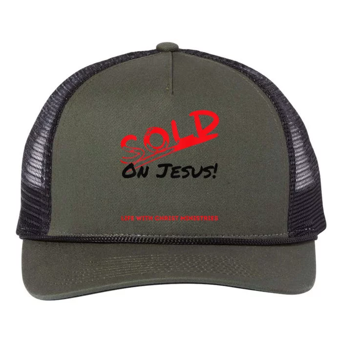 Sold On Jesus Cross Retro Rope Trucker Hat Cap