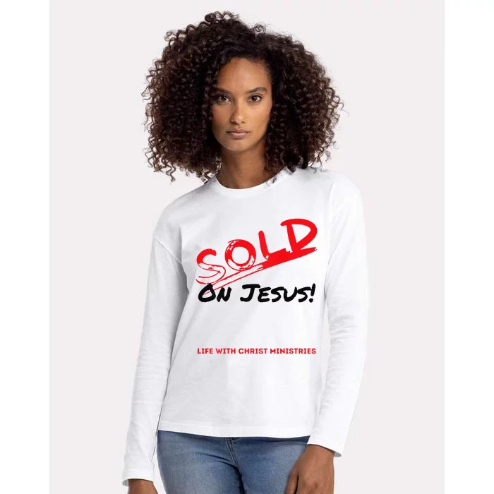 Sold On Jesus Cross Womens Cotton Relaxed Long Sleeve T-Shirt