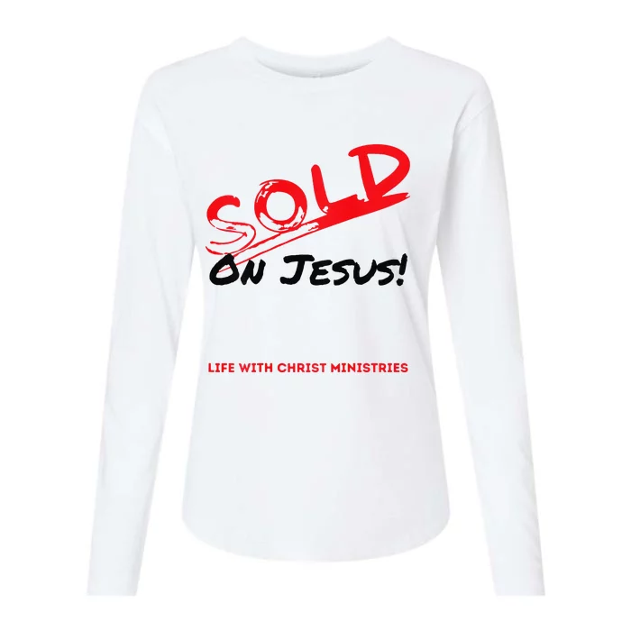 Sold On Jesus Cross Womens Cotton Relaxed Long Sleeve T-Shirt