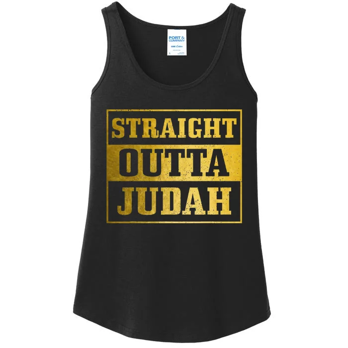 Straight Outta Judah Hebrew Israelite Clothing Jewish Israel Ladies Essential Tank