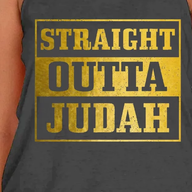 Straight Outta Judah Hebrew Israelite Clothing Jewish Israel Women's Knotted Racerback Tank