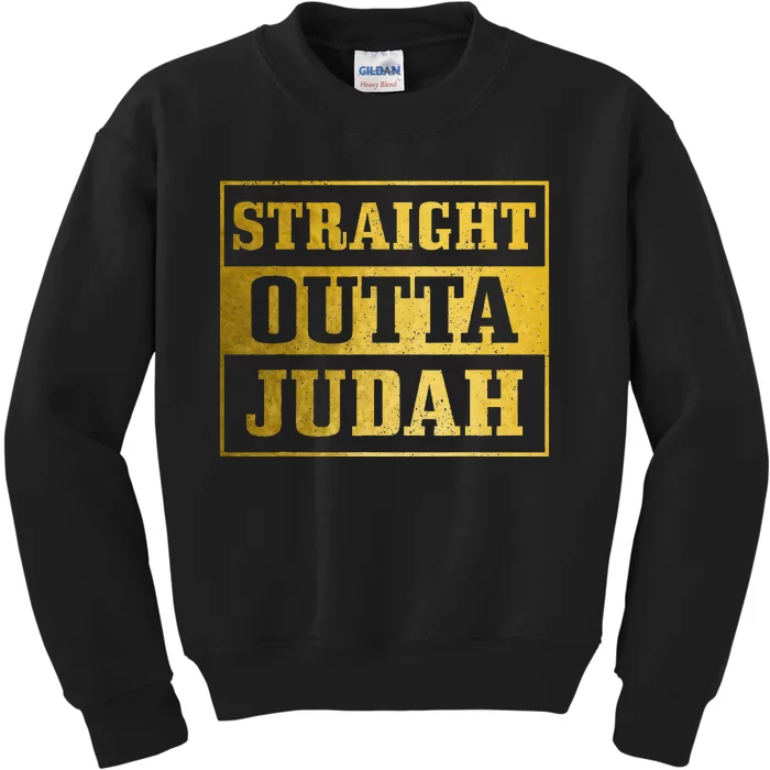 Straight Outta Judah Hebrew Israelite Clothing Jewish Israel Kids Sweatshirt