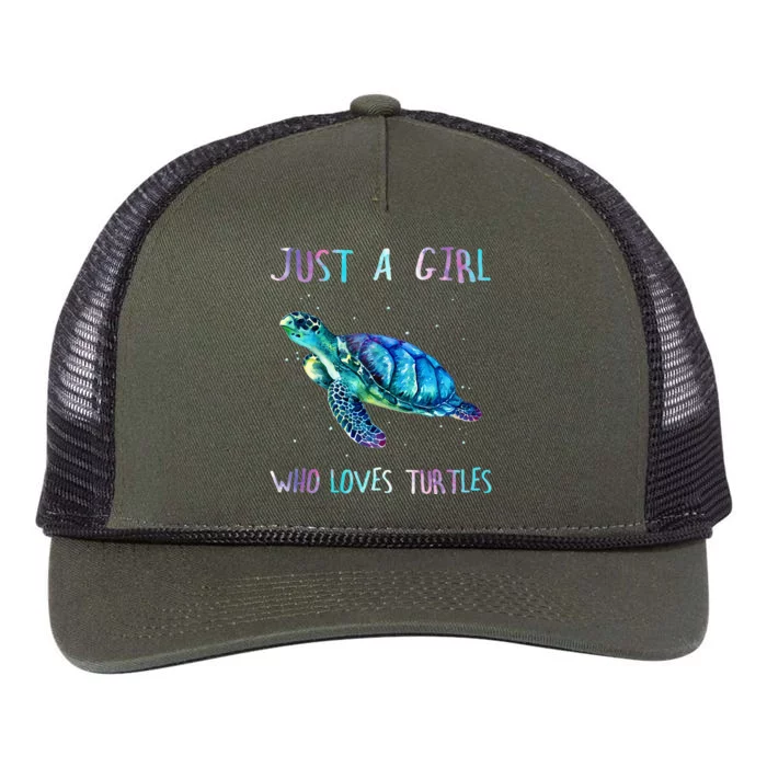 Sea Ocean Just A Girl Who Loves Turtles Retro Rope Trucker Hat Cap