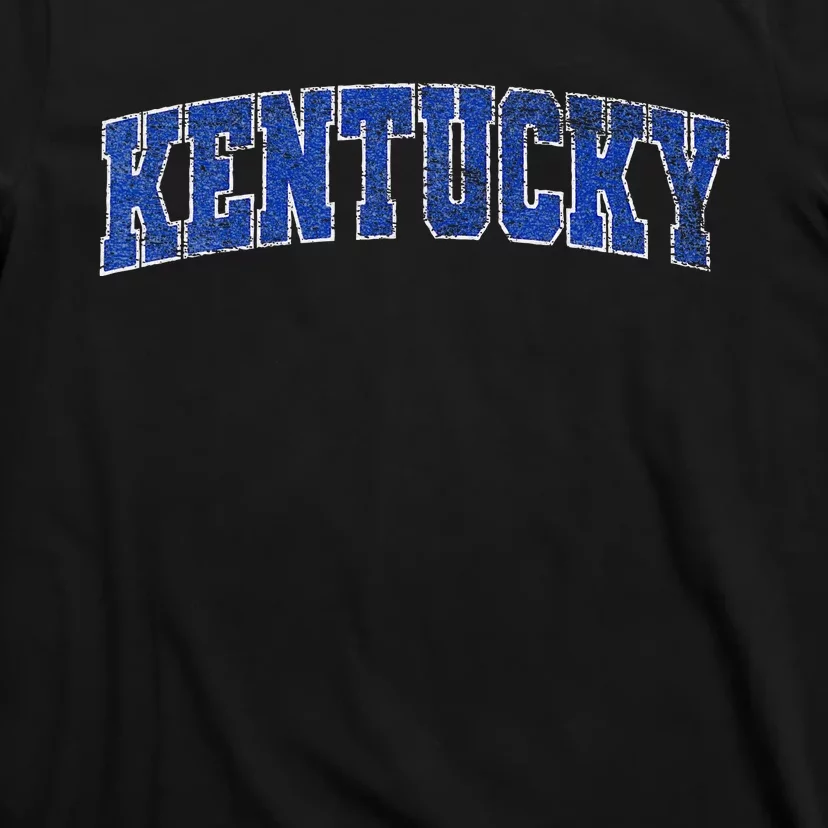 State Of Kentucky Pride Varsity Style Distressed Design T-Shirt