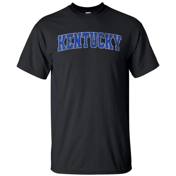 State Of Kentucky Pride Varsity Style Distressed Design Tall T-Shirt