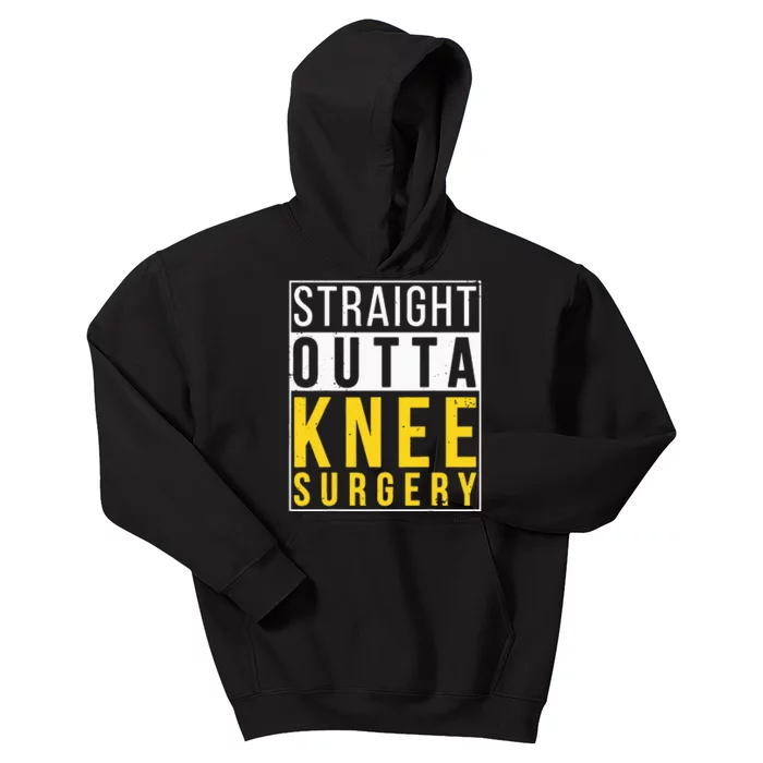 Straight Outta Knee Surgery Funny Recovery Get Well Gifts Kids Hoodie