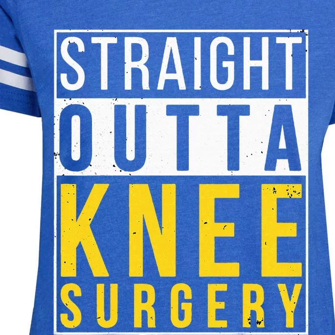 Straight Outta Knee Surgery Funny Recovery Get Well Gifts Enza Ladies Jersey Football T-Shirt