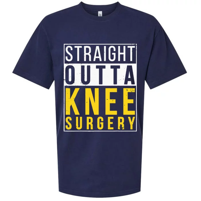 Straight Outta Knee Surgery Funny Recovery Get Well Gifts Sueded Cloud Jersey T-Shirt