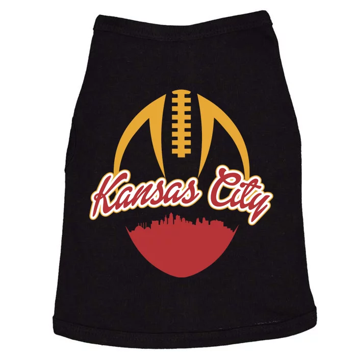 Silhouette Of Kansas City KC Football Fan Doggie Tank