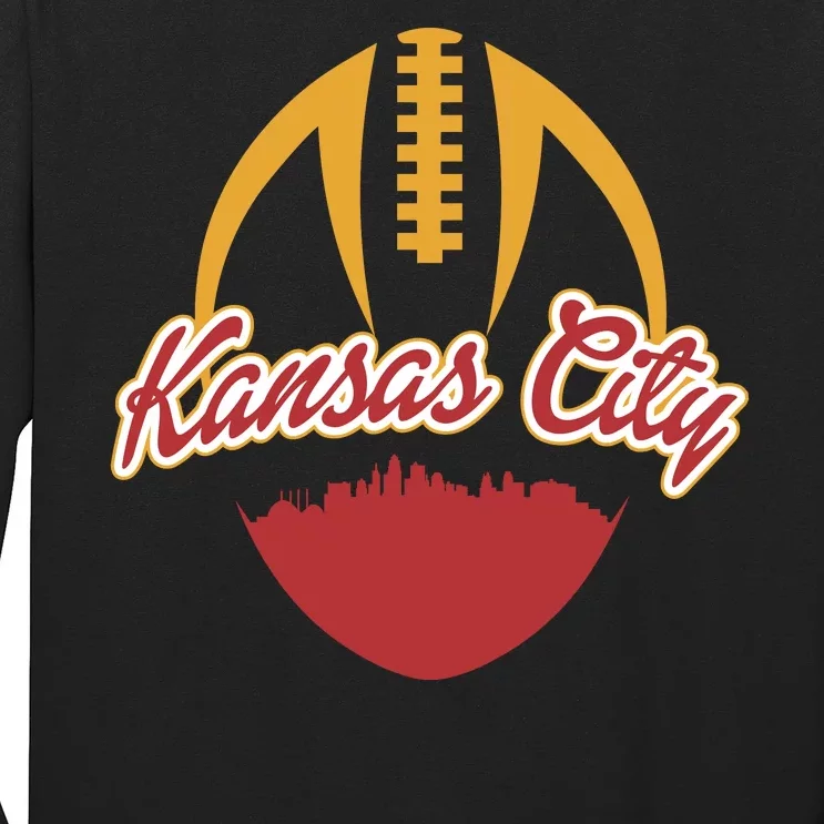 Silhouette Of Kansas City KC Football Fan Long Sleeve Shirt