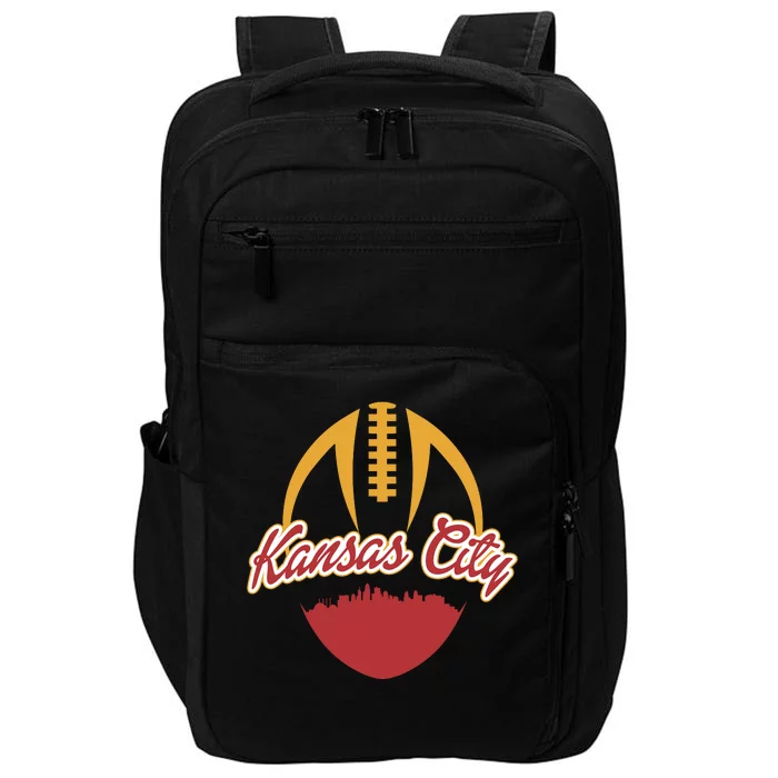 Silhouette Of Kansas City KC Football Fan Impact Tech Backpack