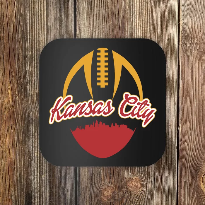 Silhouette Of Kansas City KC Football Fan Coaster