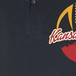 Silhouette Of Kansas City KC Football Fan Softstyle Adult Sport Polo