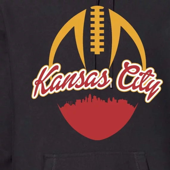 Silhouette Of Kansas City KC Football Fan Premium Hoodie