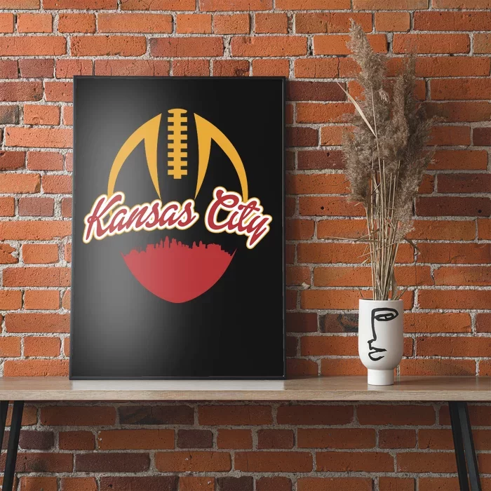 Silhouette Of Kansas City KC Football Fan Poster