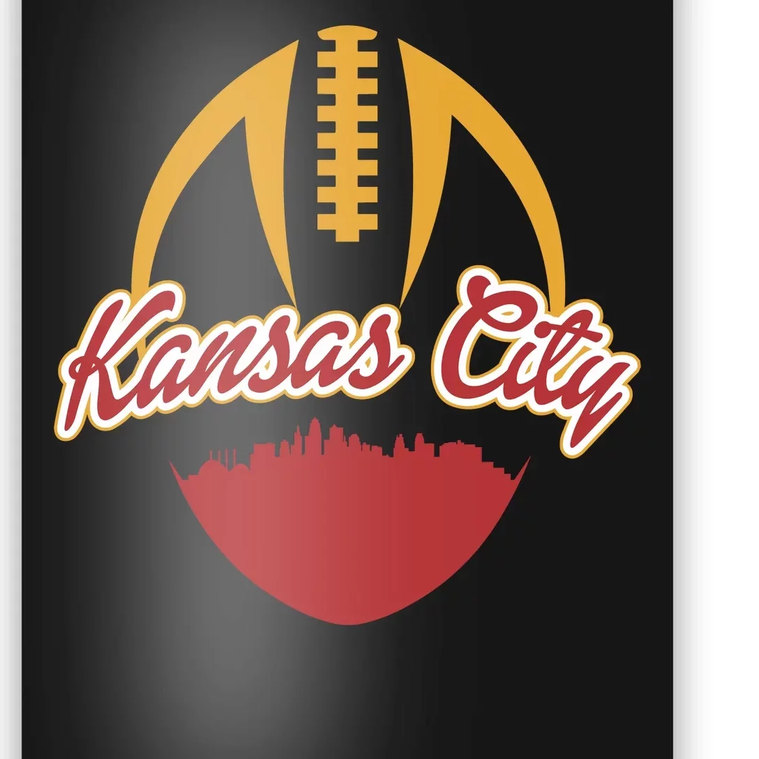 Silhouette Of Kansas City KC Football Fan Poster