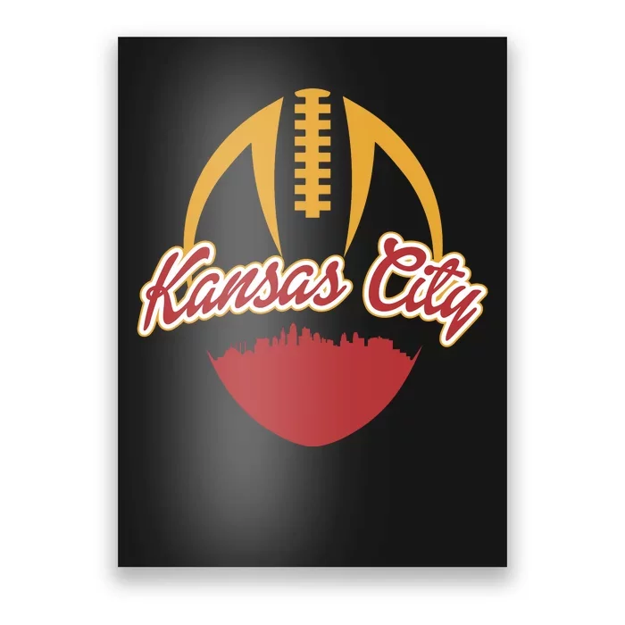 Silhouette Of Kansas City KC Football Fan Poster