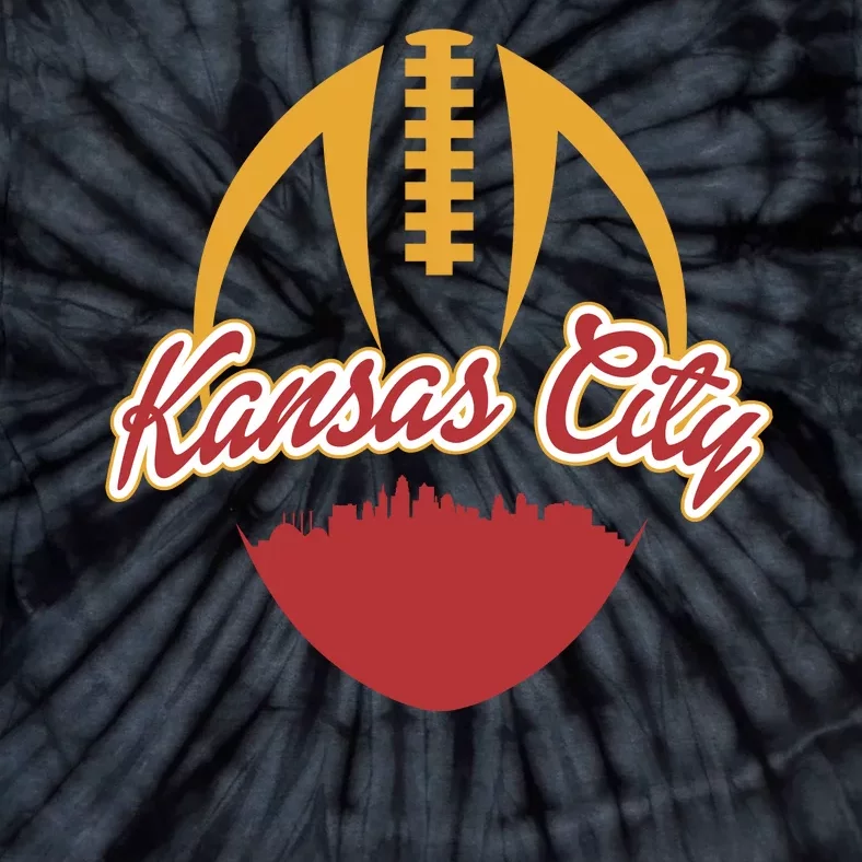 Silhouette Of Kansas City KC Football Fan Tie-Dye T-Shirt