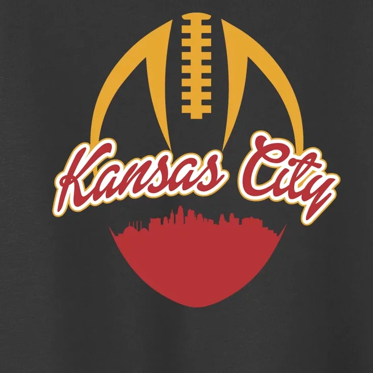 Silhouette Of Kansas City KC Football Fan Toddler T-Shirt