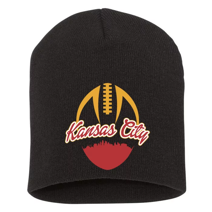 Silhouette Of Kansas City KC Football Fan Short Acrylic Beanie