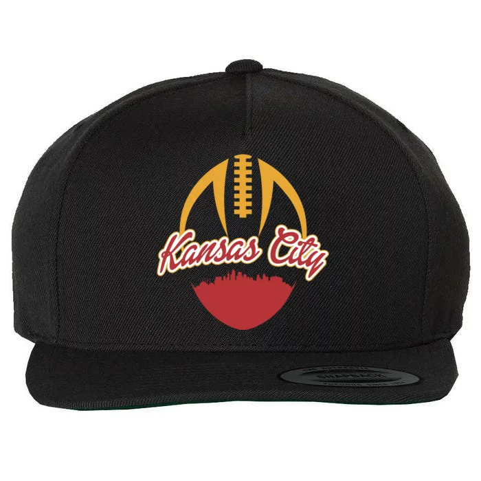 Silhouette Of Kansas City KC Football Fan Wool Snapback Cap