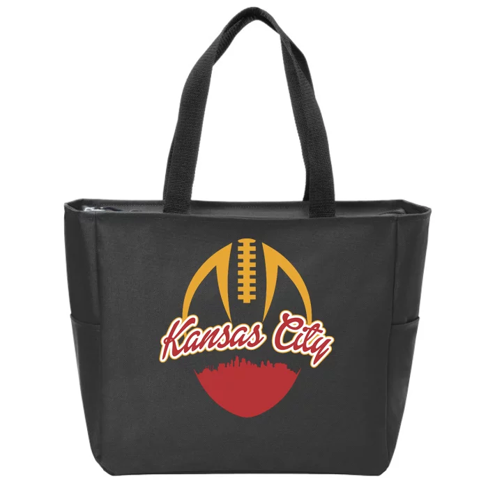 Silhouette Of Kansas City KC Football Fan Zip Tote Bag