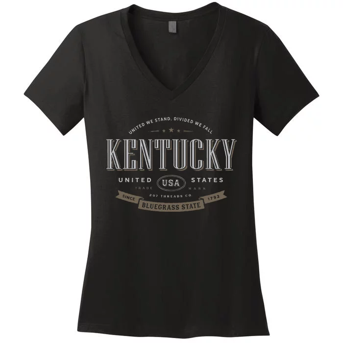 State Of Kentucky Women's V-Neck T-Shirt