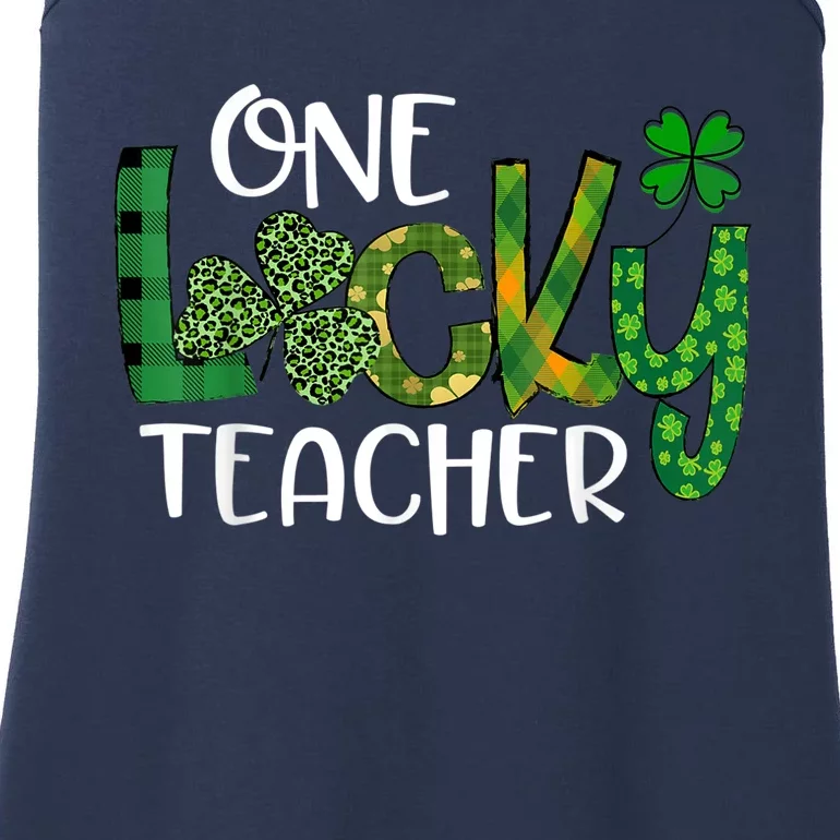 Shamrock One Lucky Teacher St. Patrick's Day School Ladies Essential Tank