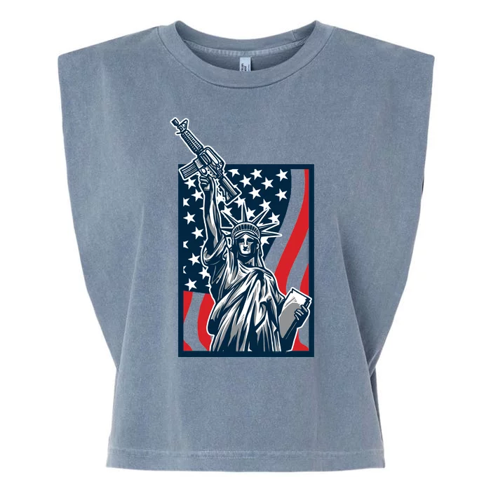 Statue Of Liberty Garment-Dyed Women's Muscle Tee