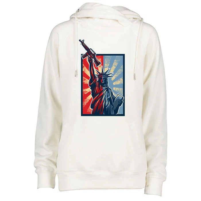 Statue Of Liberty Womens Funnel Neck Pullover Hood