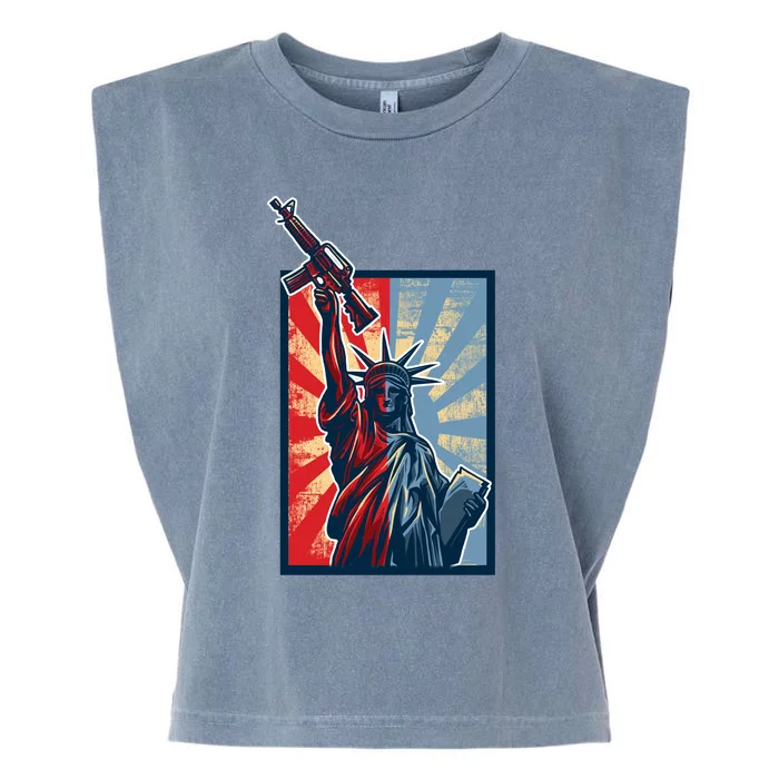 Statue Of Liberty Garment-Dyed Women's Muscle Tee