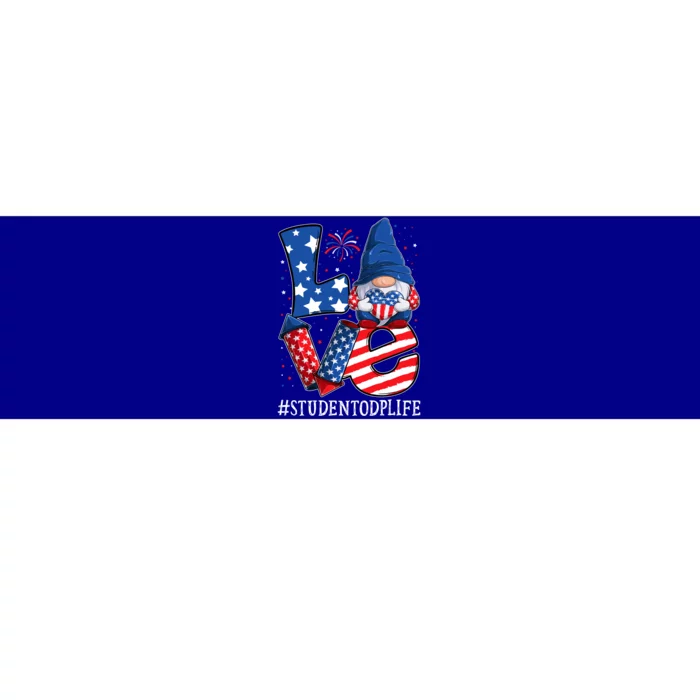 Student Odp Love 4th Of July Gnome Usa Patriotic Gift Bumper Sticker