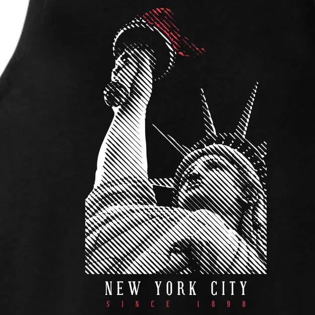 Statue Of Liberty New York City Since 1898 Ladies Tri-Blend Wicking Tank