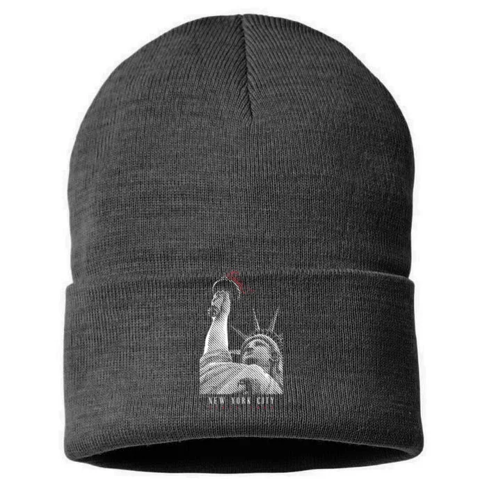 Statue Of Liberty New York City Since 1898 Sustainable Knit Beanie