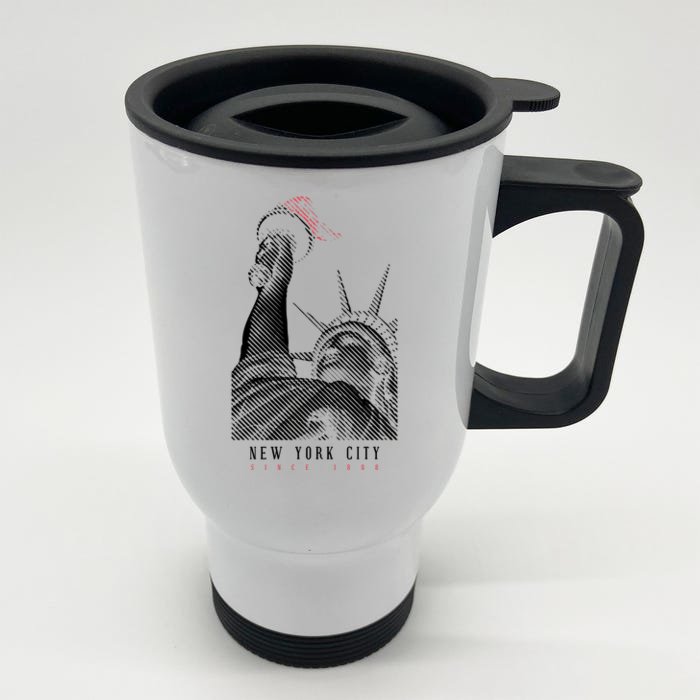 Statue Of Liberty New York City Since 1898 Front & Back Stainless Steel Travel Mug