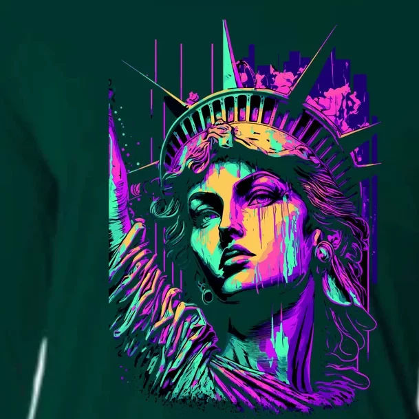 Statue Of Liberty Art Cooling Performance Long Sleeve Crew