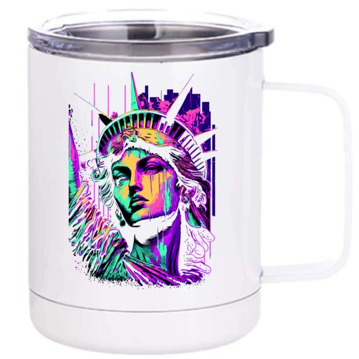 Statue Of Liberty Art Front & Back 12oz Stainless Steel Tumbler Cup