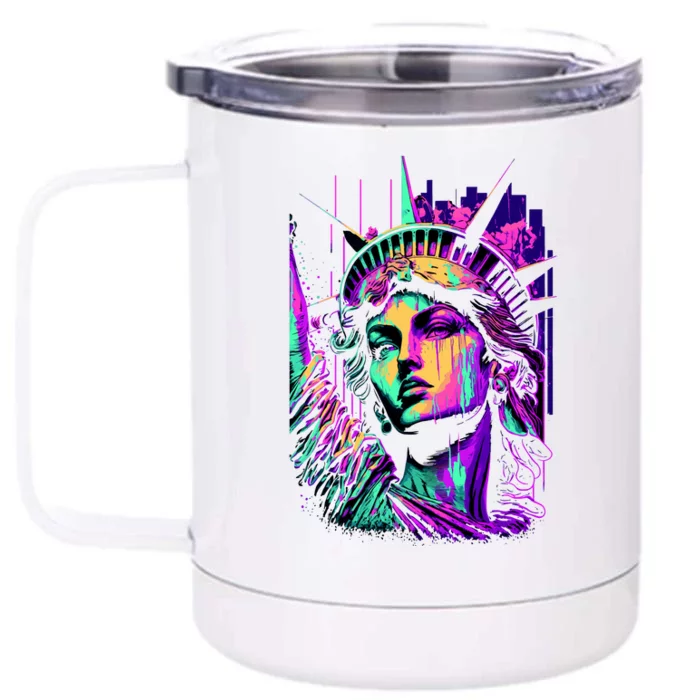 Statue Of Liberty Art Front & Back 12oz Stainless Steel Tumbler Cup