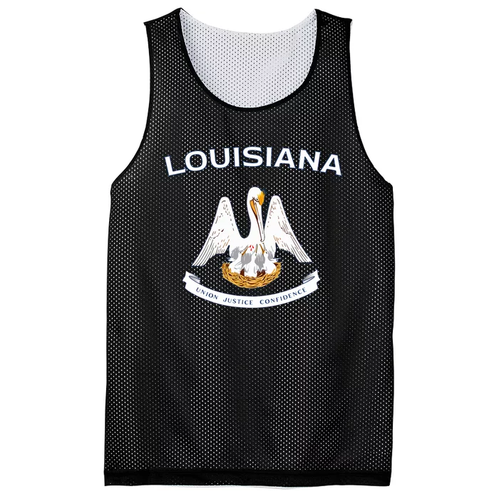 State Of Louisiana Flag Pelican La New Orleans Baton Rouge Mesh Reversible Basketball Jersey Tank