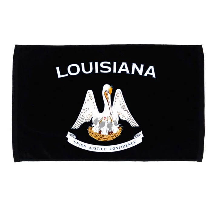 State Of Louisiana Flag Pelican La New Orleans Baton Rouge Microfiber Hand Towel