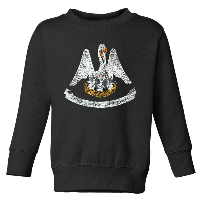 State Of Louisiana Flag Pelican La New Orleans Baton Rouge Toddler Sweatshirt